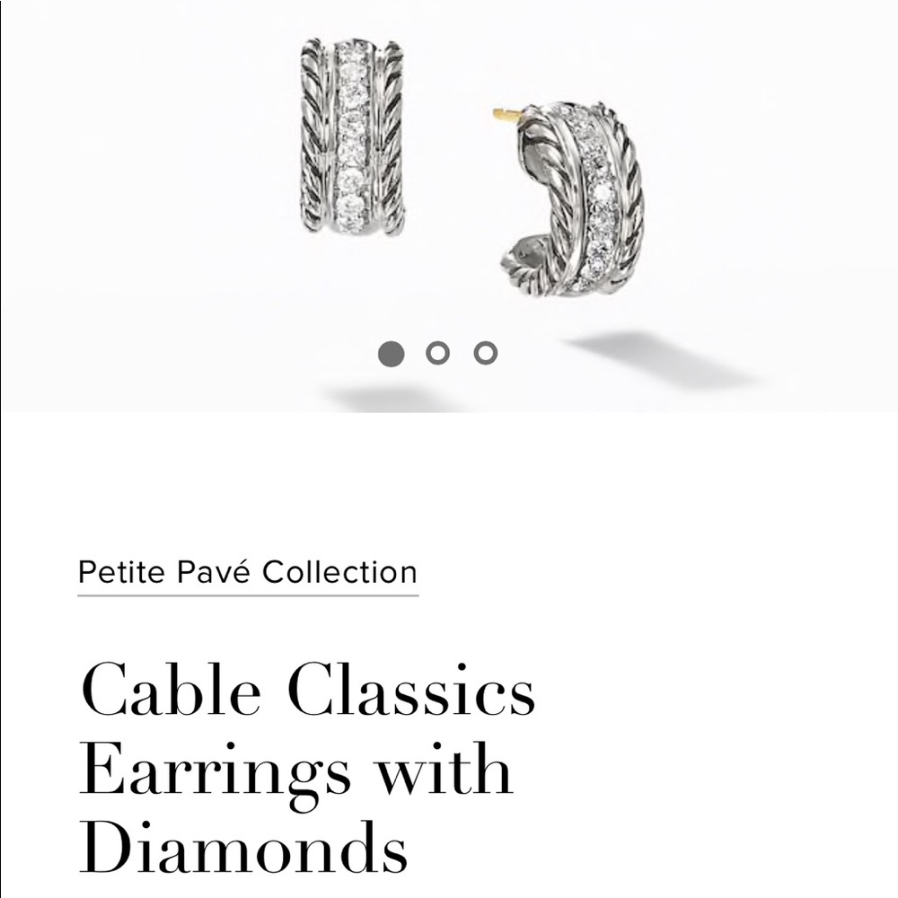 David Yurman Pave Diamond Huggie Earrings